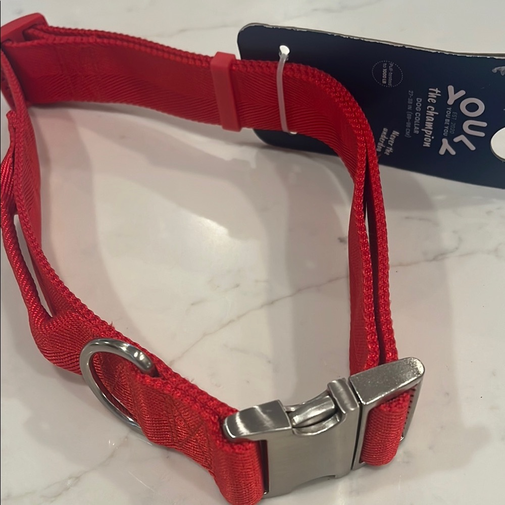 NWT XXL XXXL Vibrant Red Dog Collar see description for size built in handle